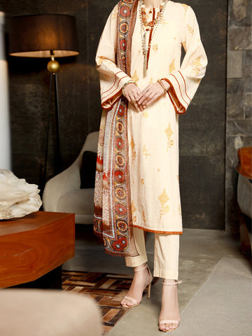 Almirah Cream Jacquard ALP-3PS-1392 Festive Collection  2022 Online Shopping